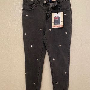 Black Daisy Skinny Jeans